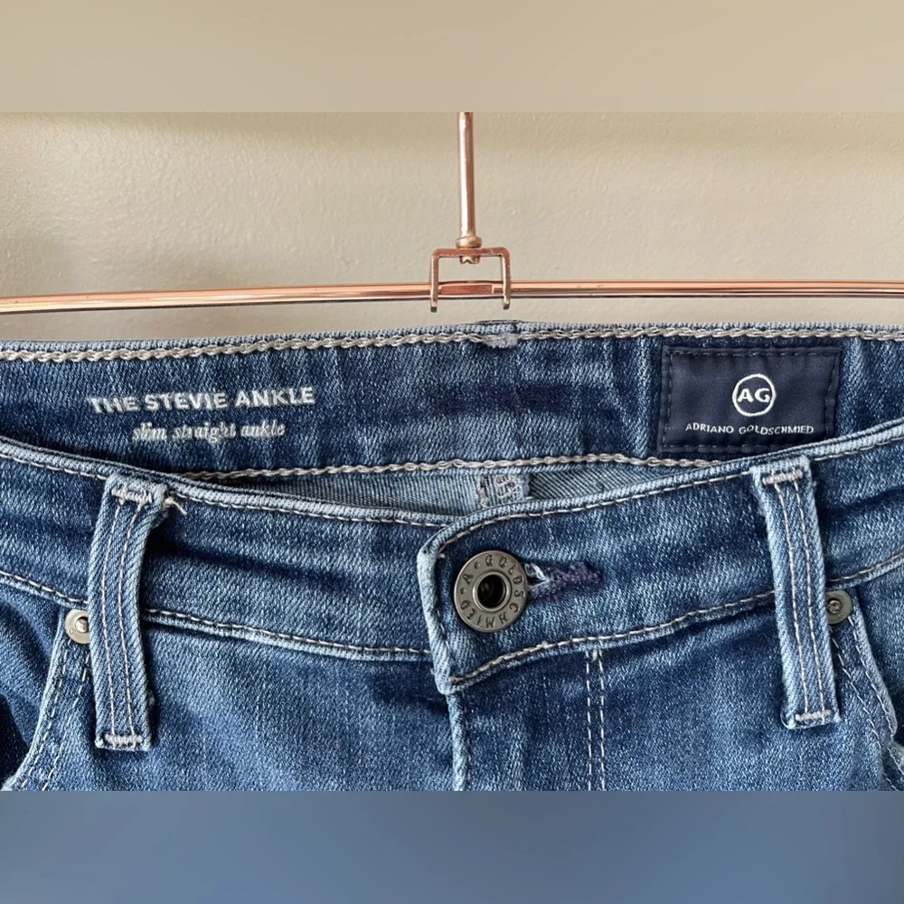 AG Adriano Goldschmied The Stevie Ankle Slim Straight Mid Rise Denim Jeans 29R
